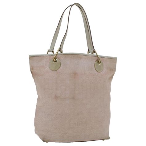 120836 gucci|GUCCI tote bag beige pink 120836 GG canvas leather ladies.